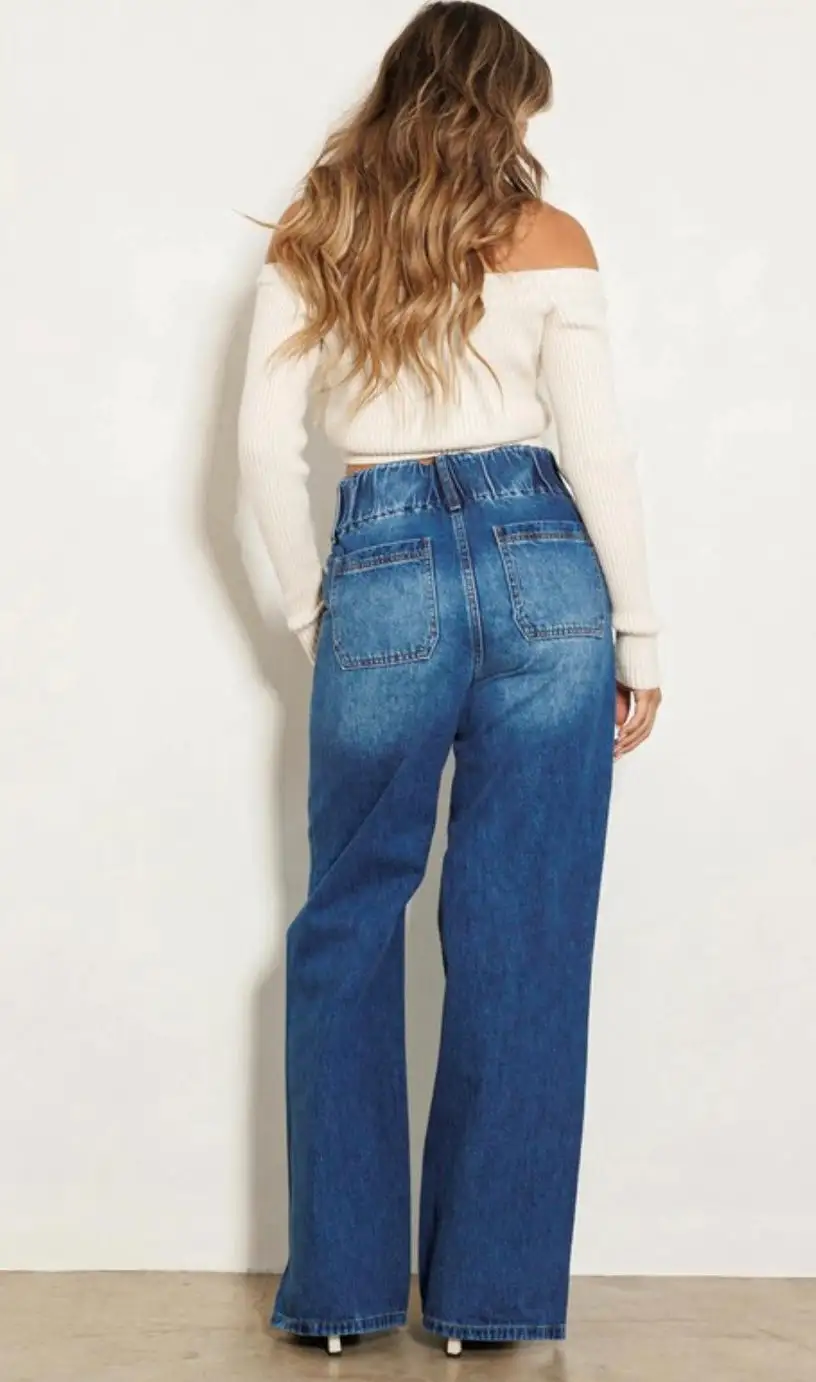 High rise wide jean