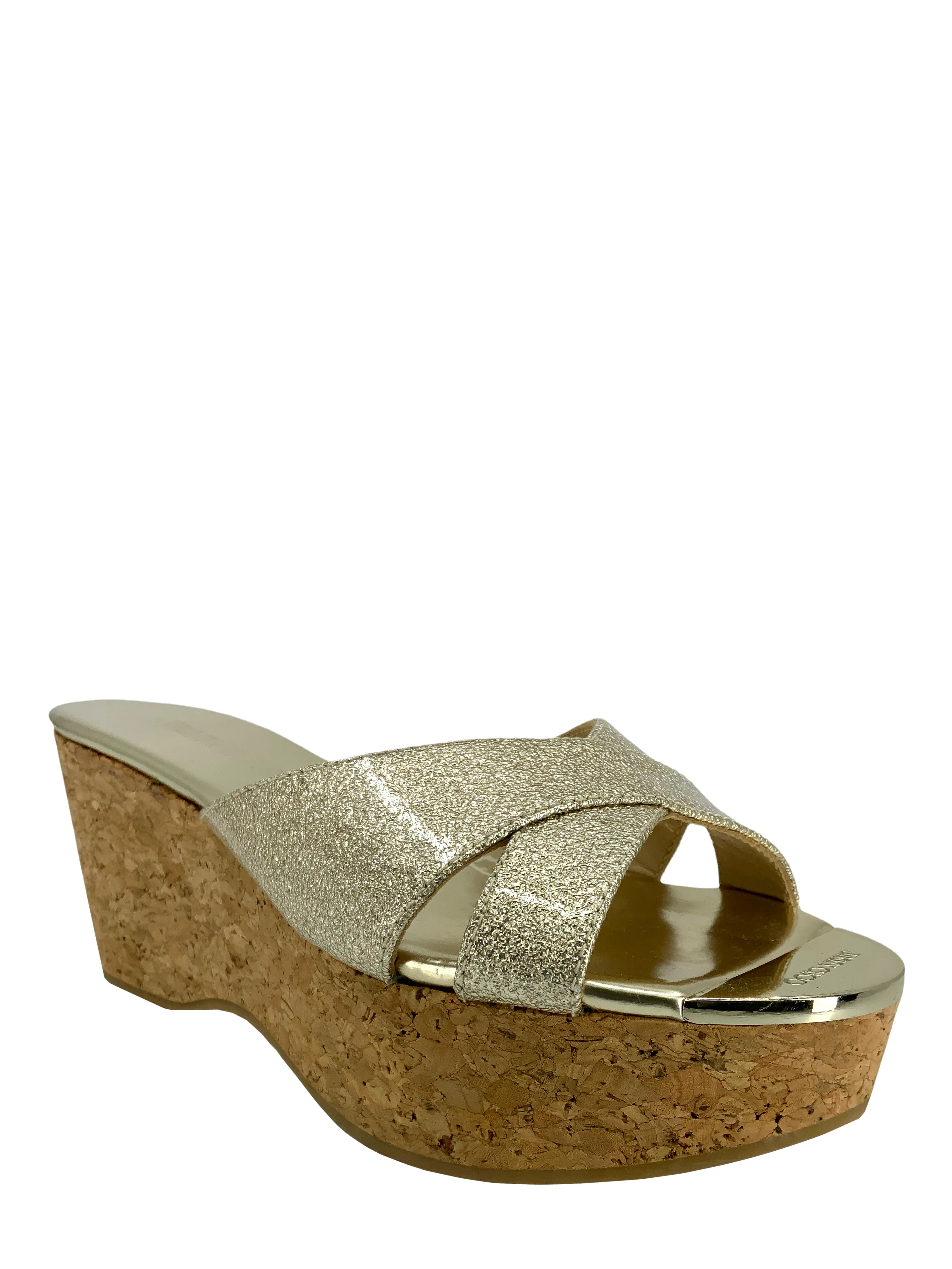 Jimmy Choo Perfume High Cork Wedge Slide Size 8