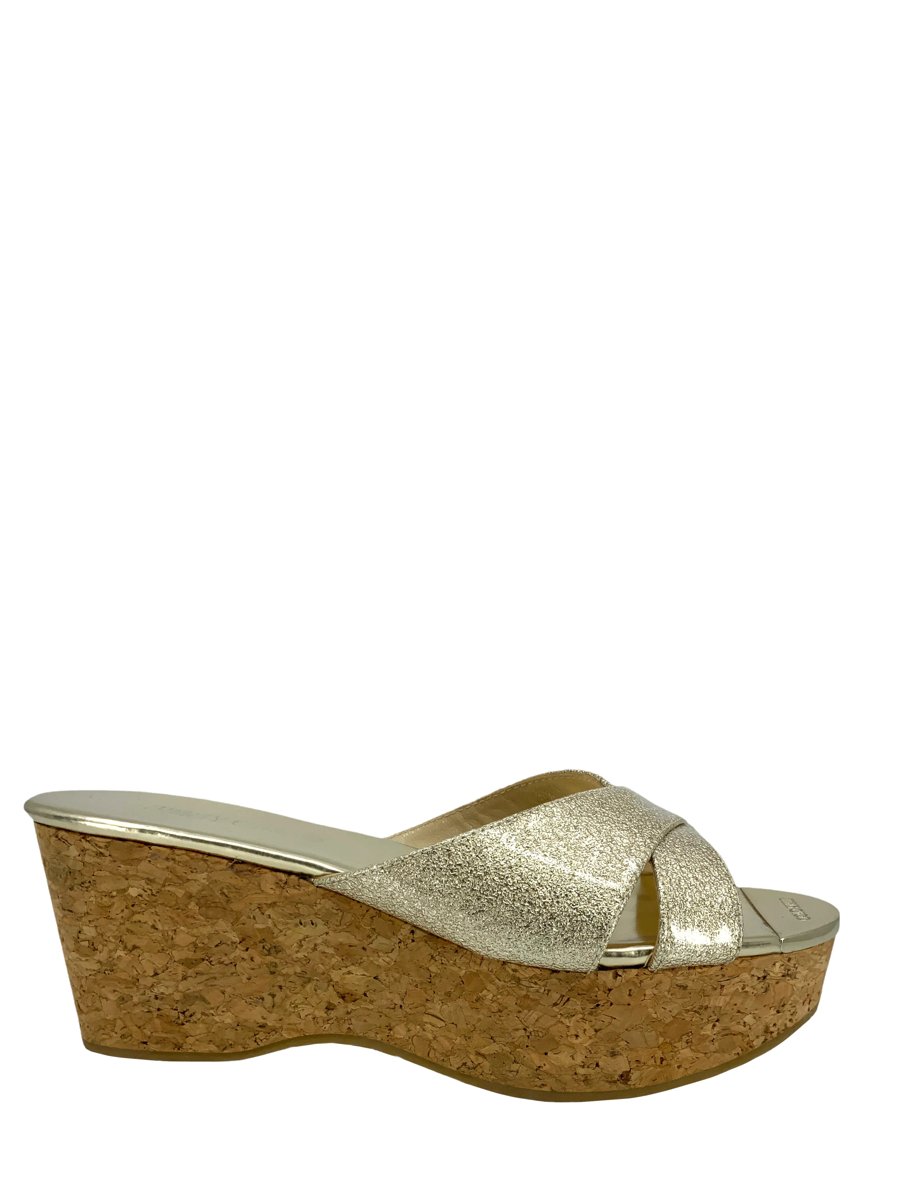 Jimmy Choo Perfume High Cork Wedge Slide Size 8