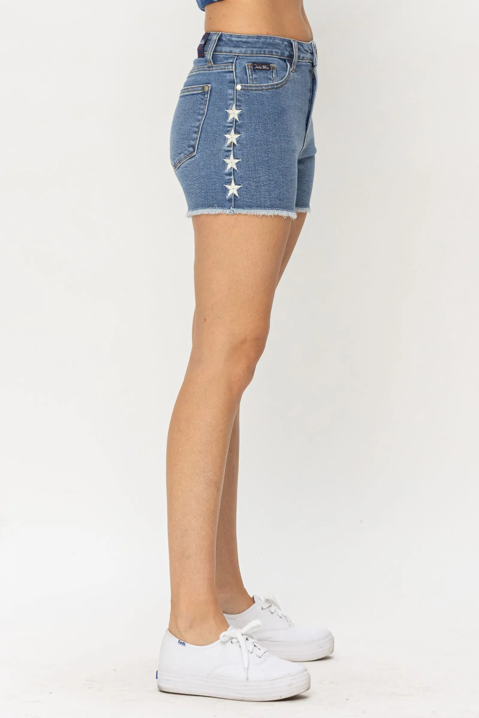 Judy Blue Embroidered Star Cut Off Shorts