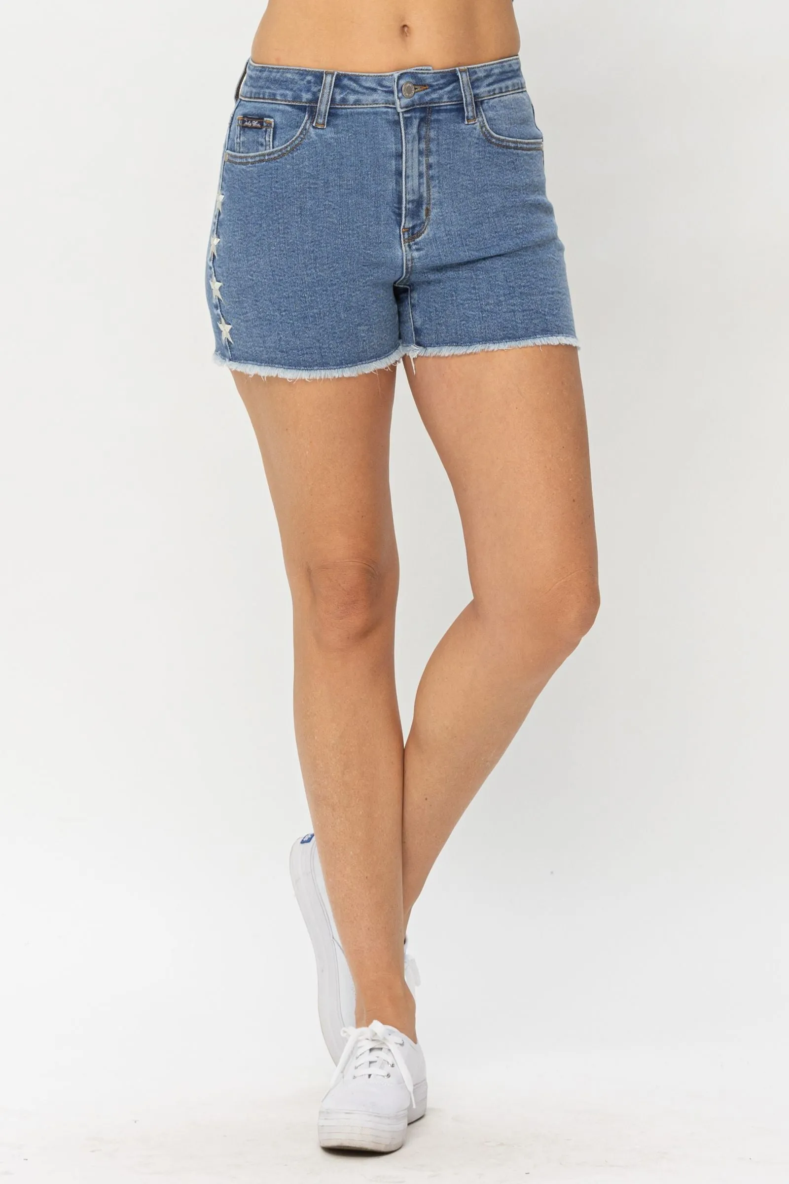 Judy Blue Embroidered Star Cut Off Shorts