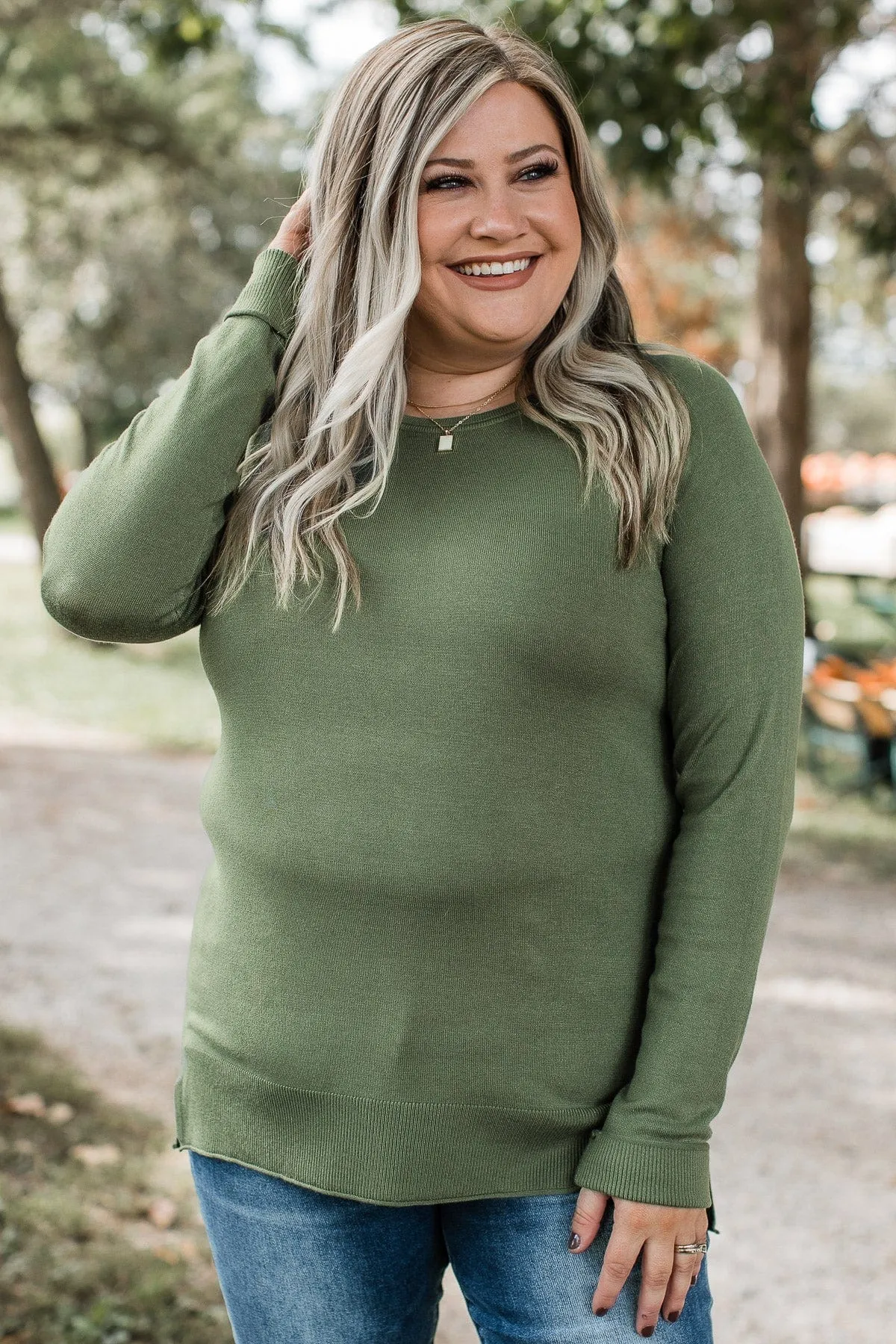 Keep Me Warm Knit Sweater- Green Ivy