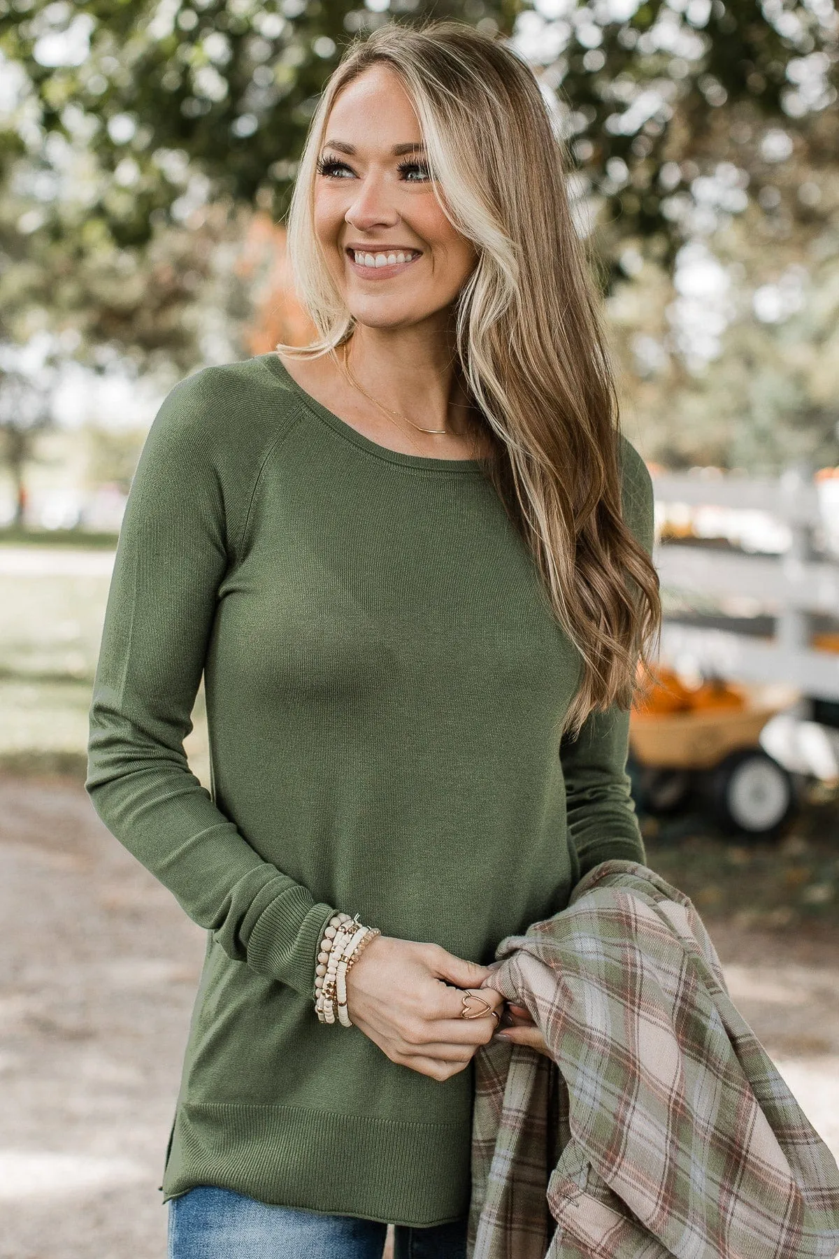 Keep Me Warm Knit Sweater- Green Ivy