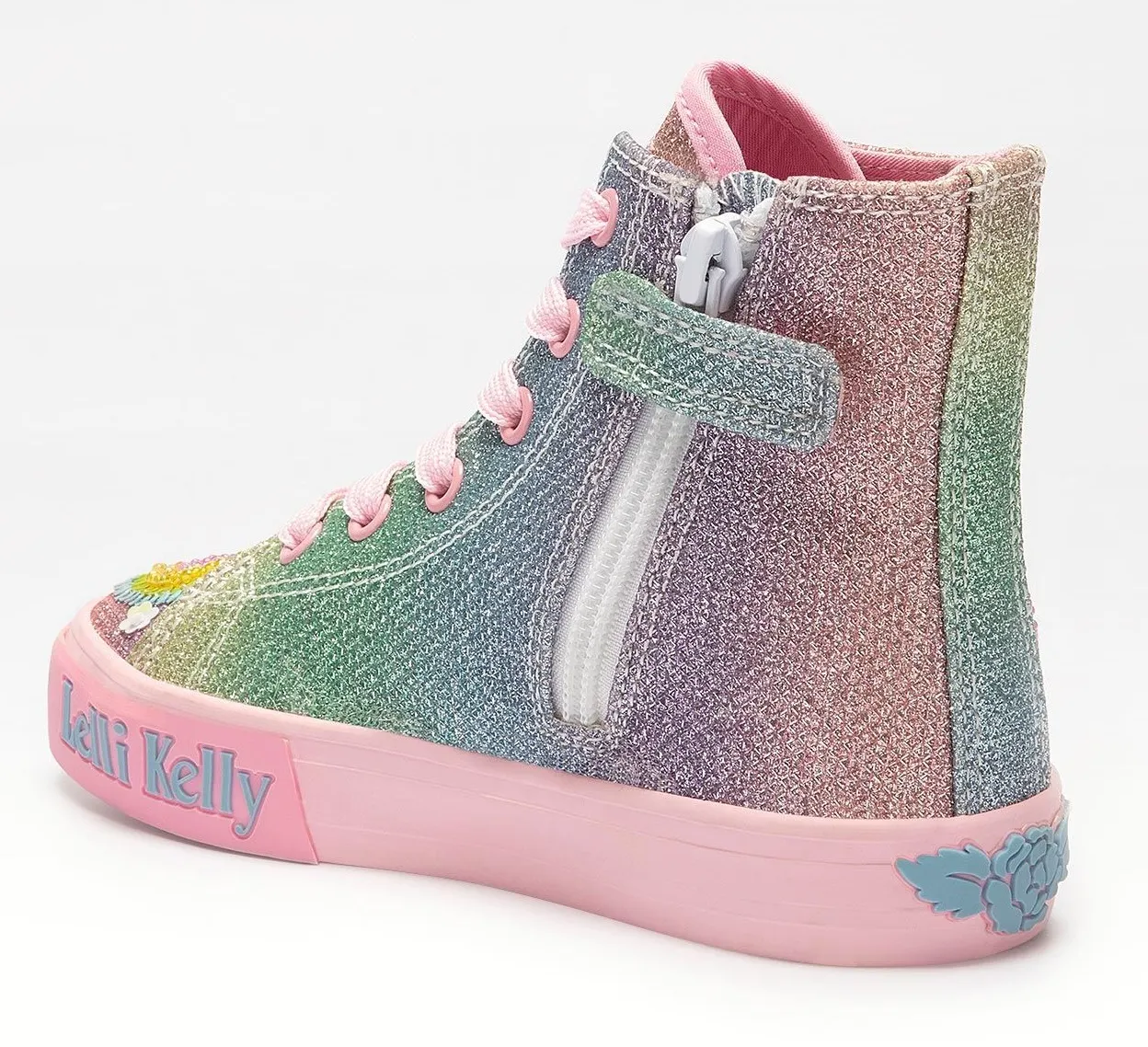 Lelli Kelly LK 3487 Love Rainbow Mid Shining Multi Glitter Hi-Top Boots