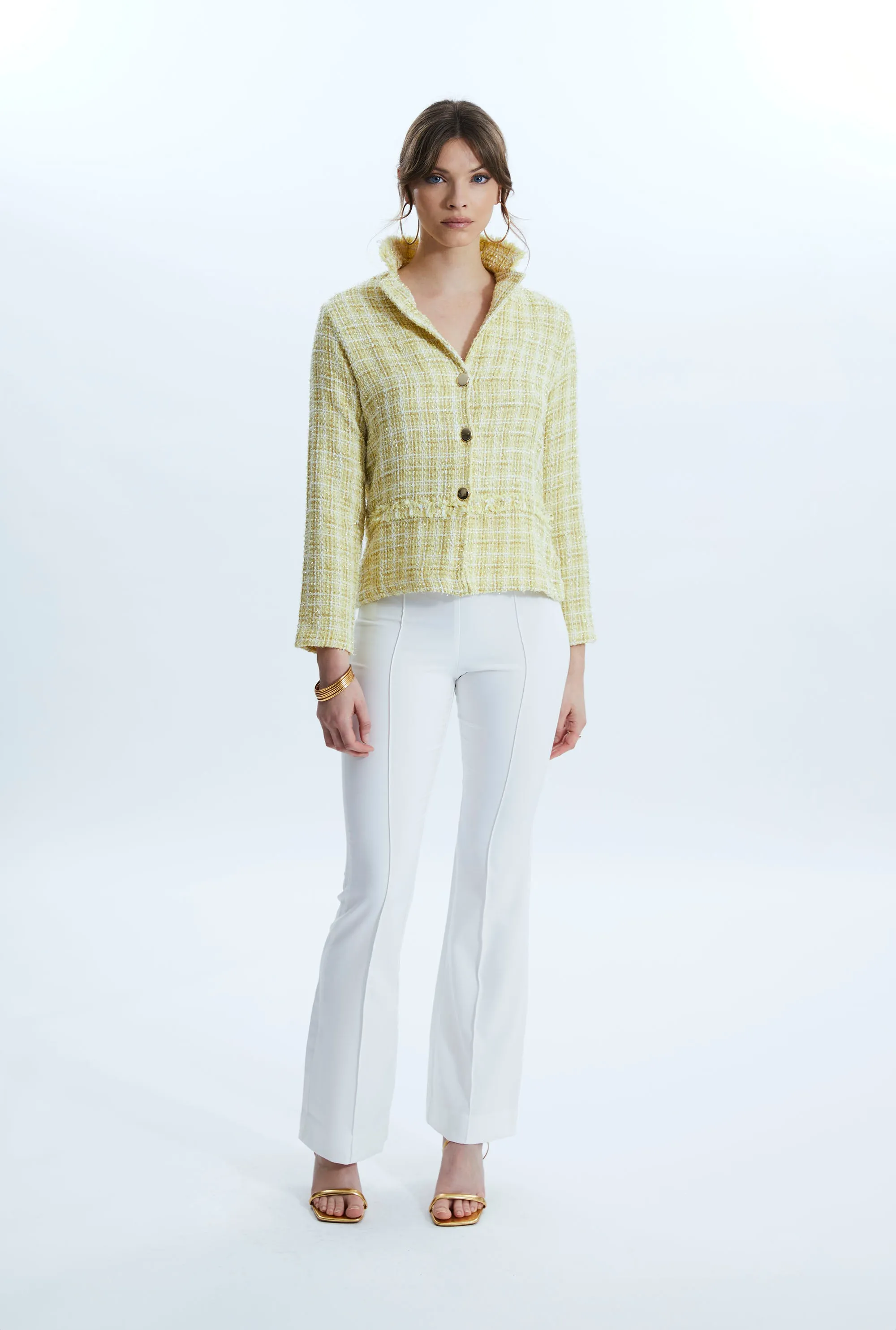 Lemon Italian Tweed Unstructured Jacket