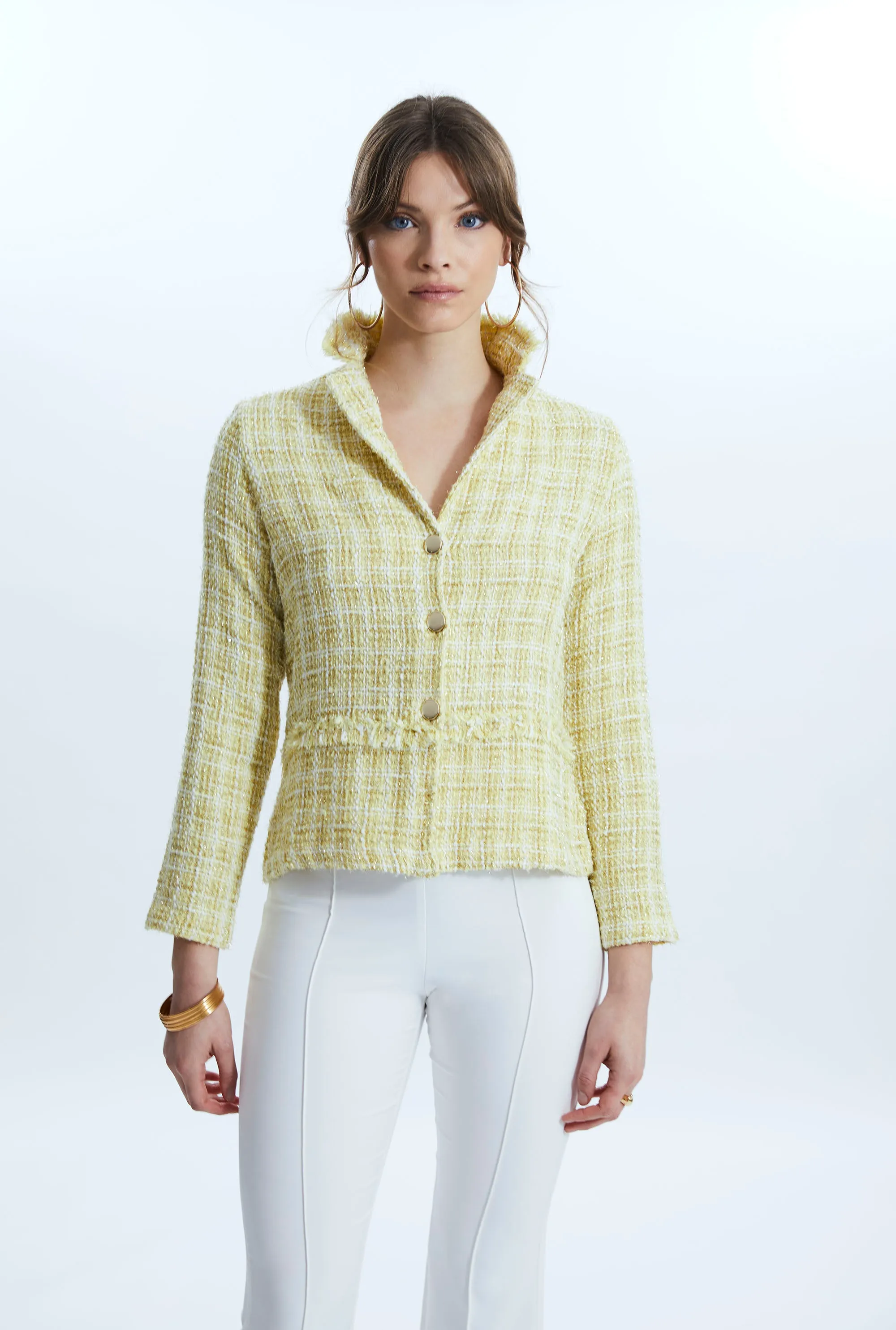 Lemon Italian Tweed Unstructured Jacket