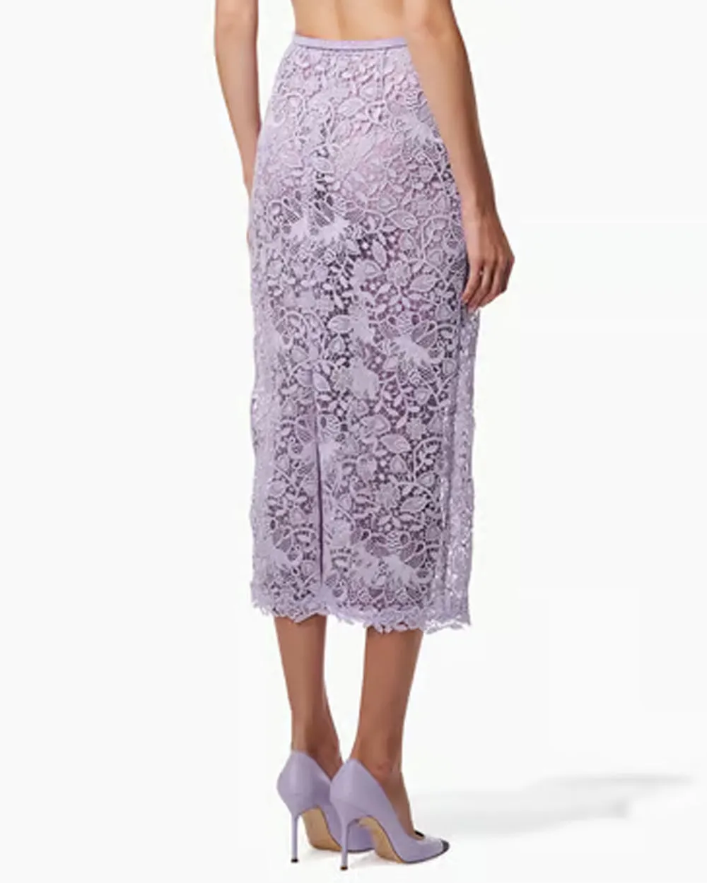 Lilac Lace Midi Skirt