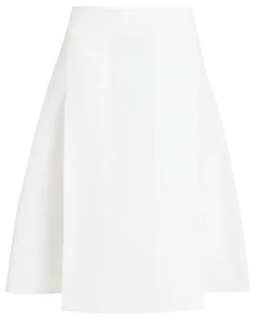 Lily White Double Pleat Midi Skirt