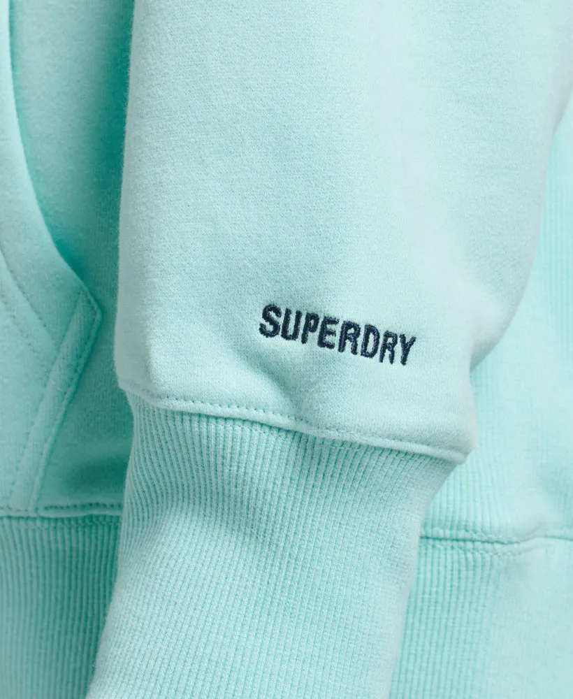 Logo Applique Oversized Crew Hoodie | Cali Blue