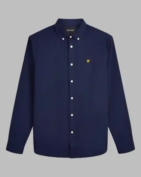 Lyle and Scott Shirt Cotton Linen Navy