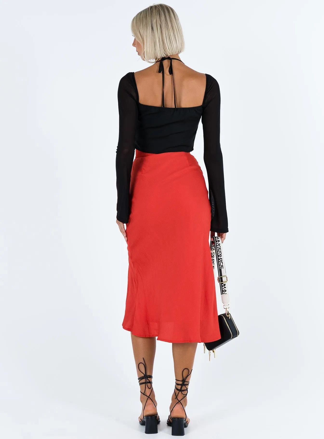 Mabel Midi Skirt Red