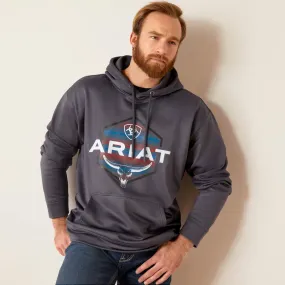 Men's Ariat Grey Logo Tek Hoodie