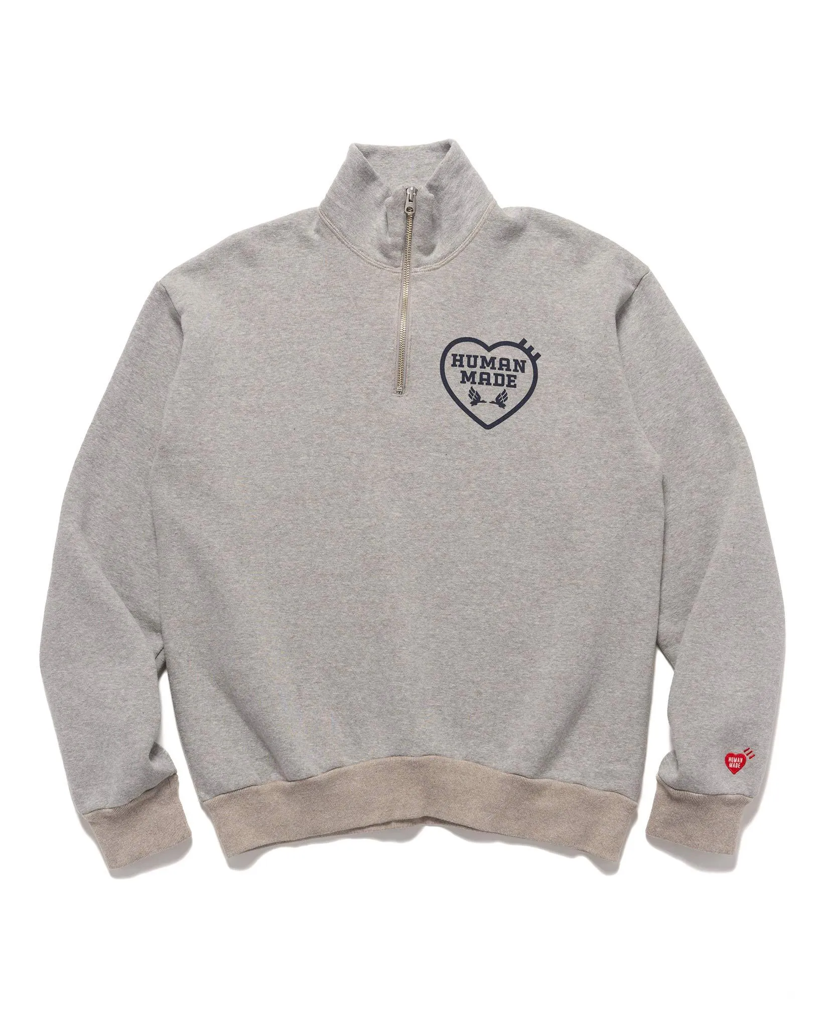 Military Half-Zip Sweatshirt Grey