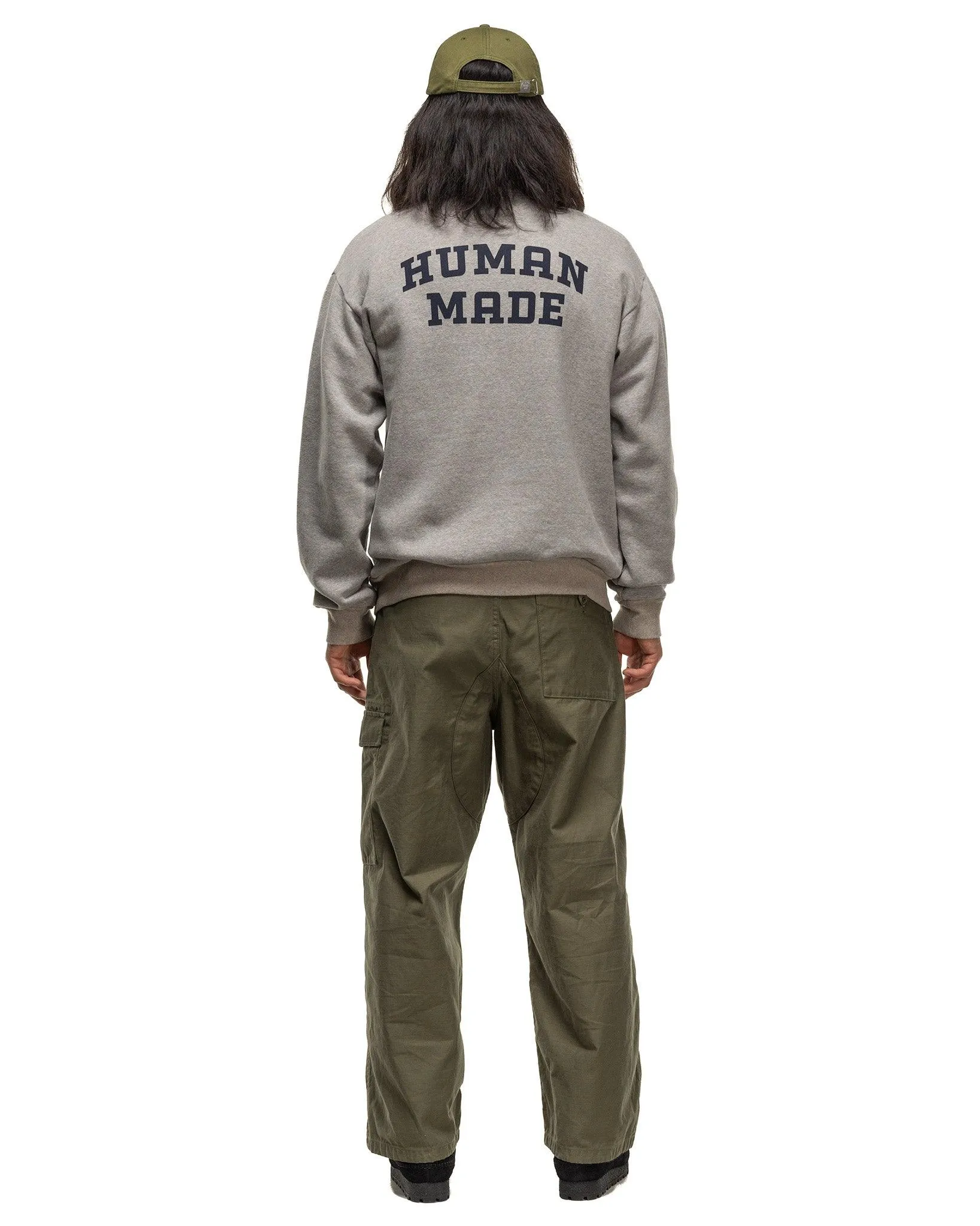 Military Half-Zip Sweatshirt Grey