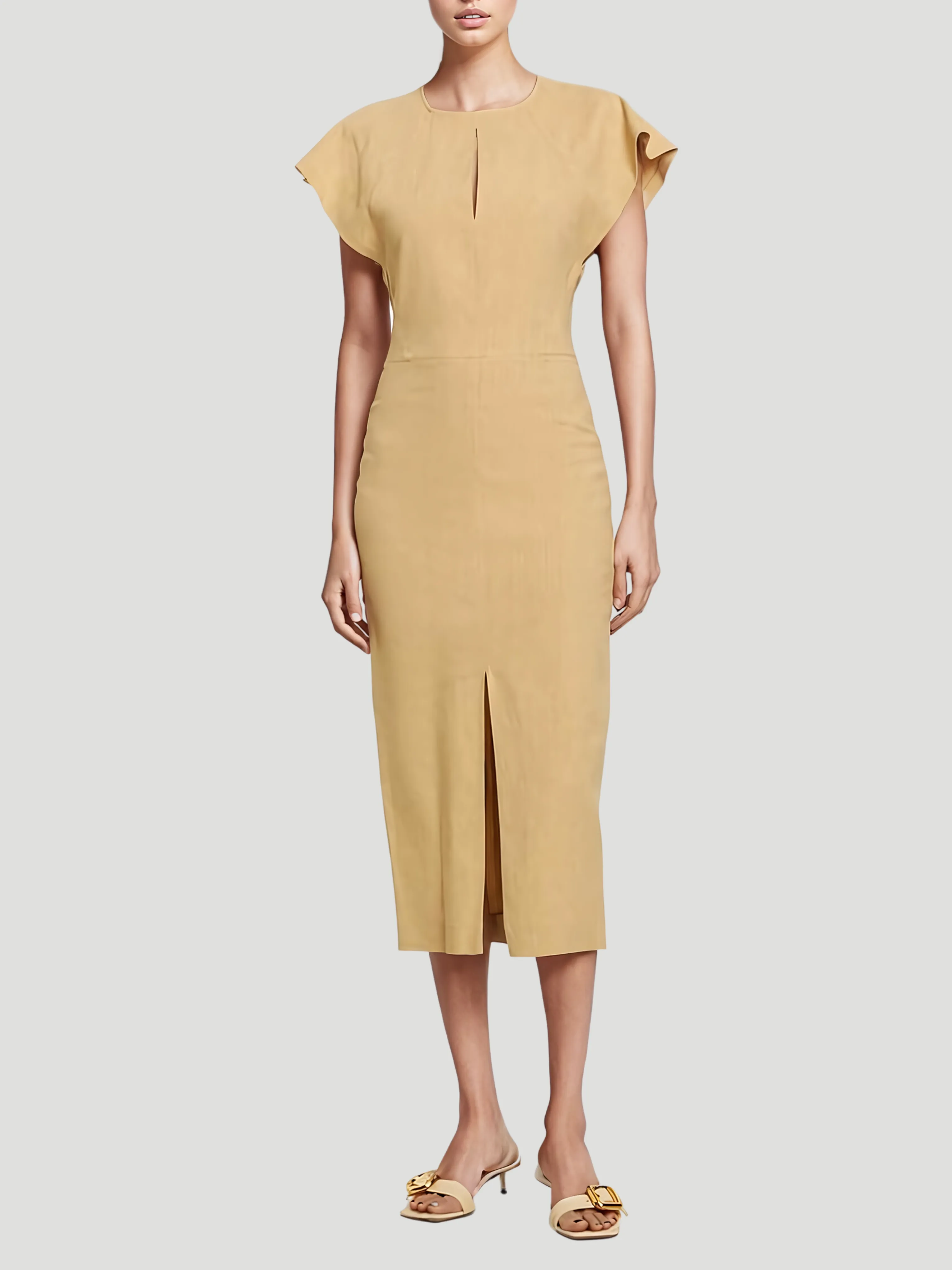 Mirna Cap Sleeve Midi Dress