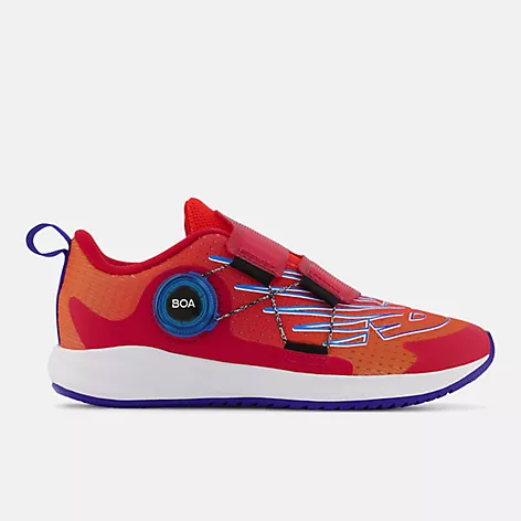 New Balance Boys Youth FuelCore Reveal v3 BOA Lace Athletic Shoes- Neo Flame/Team Red/Infinity Blue