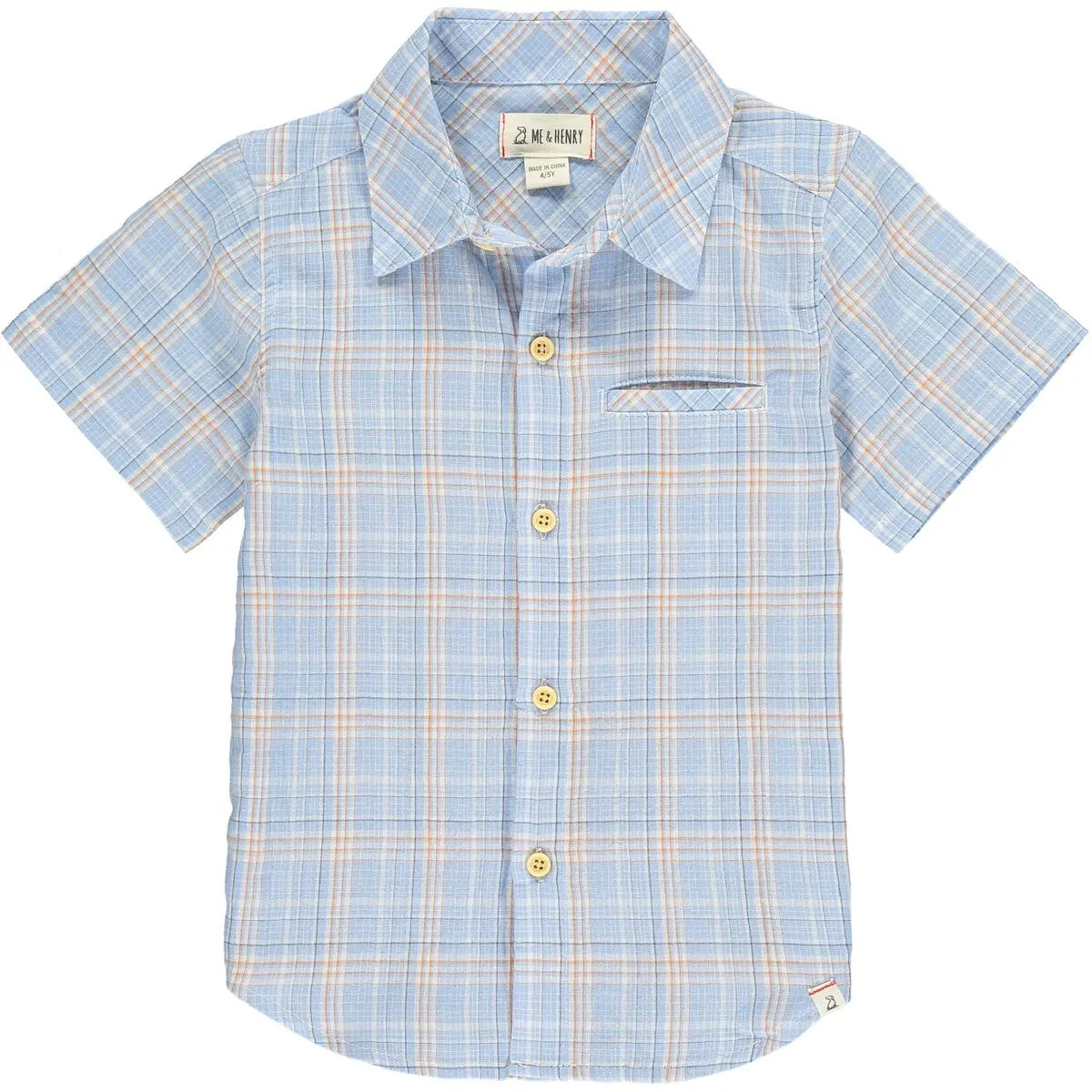 Newport S/S Shirt - Blue/Orange plaid 1055 B