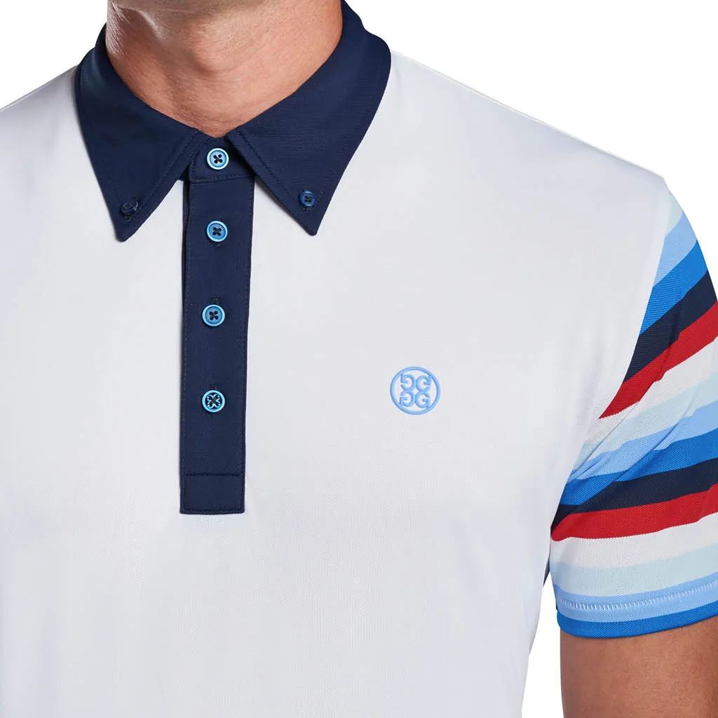 OFFSET STRIPE POLO SNOW