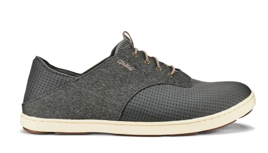 OluKai Mens Nohea Moku No Tie Shoes- Charcoal/Clay