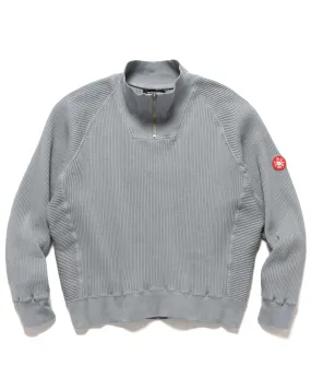 Overdye Wide Rib Cut Half Zip Grey