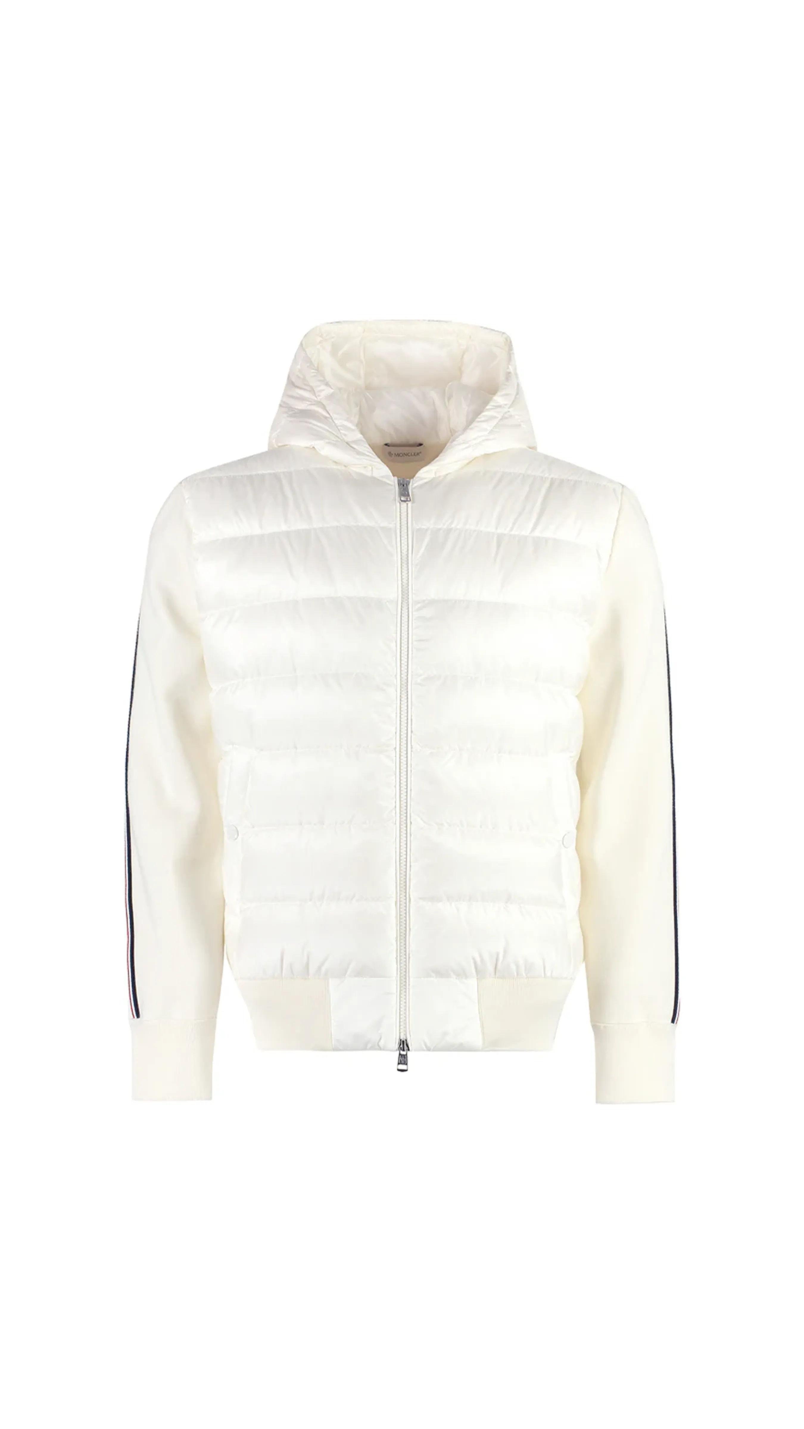 Padded Wool Knit Jacket - White