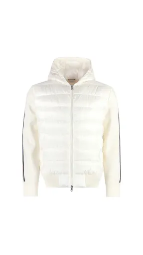 Padded Wool Knit Jacket - White