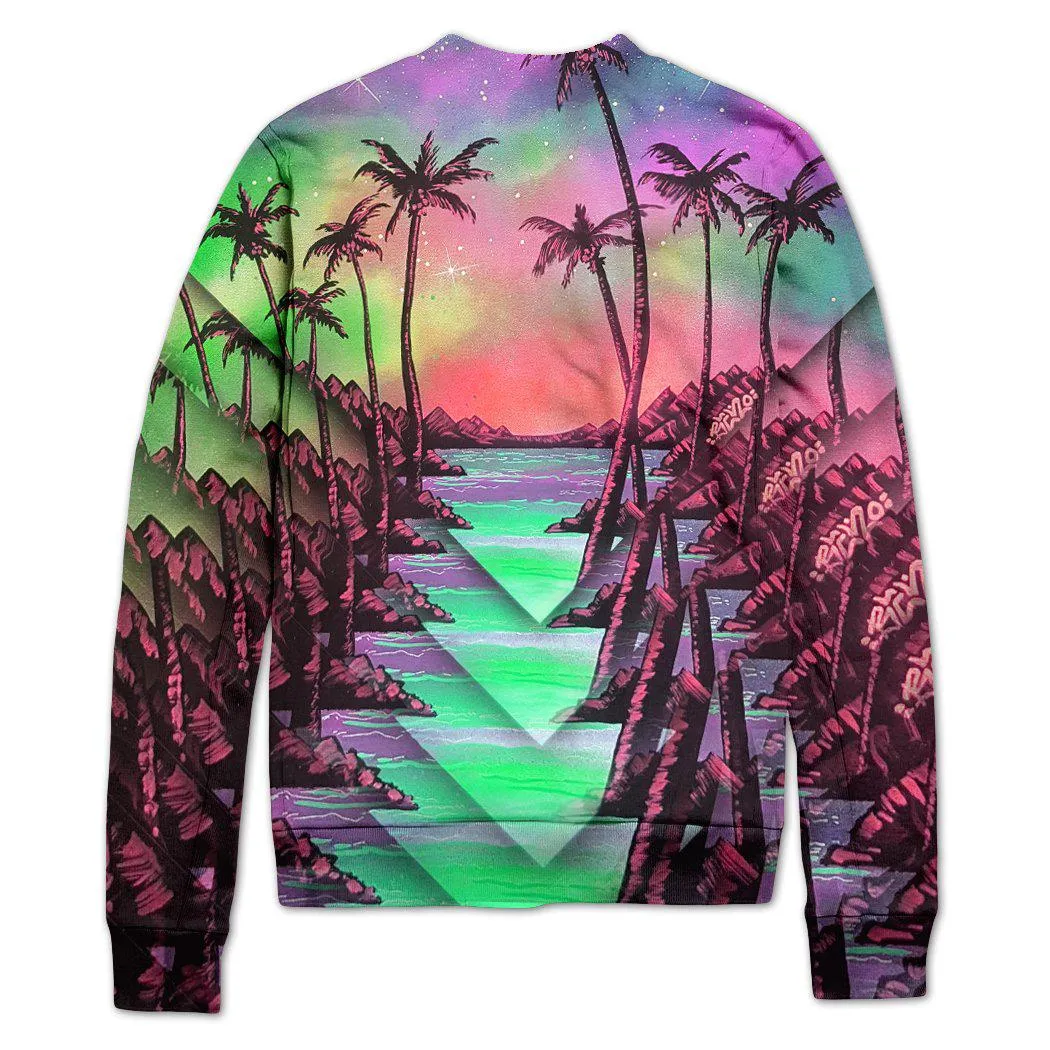 PALM TREE GLITCH VARSITY JACKET