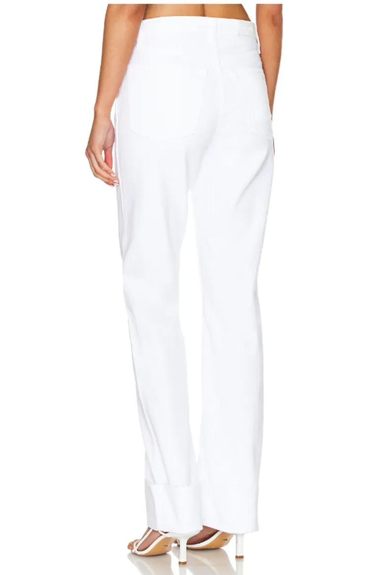 RE/DONE - High Rise Loose Long Jean - White