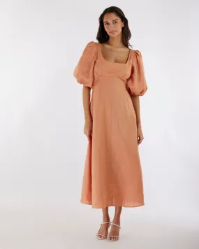 Romilly Linen Midi Dress - Apricot