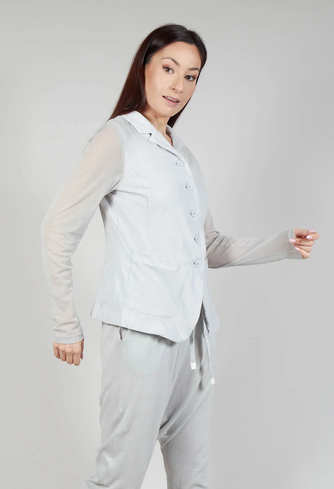 Sheer Sleeve Jacket in Grey