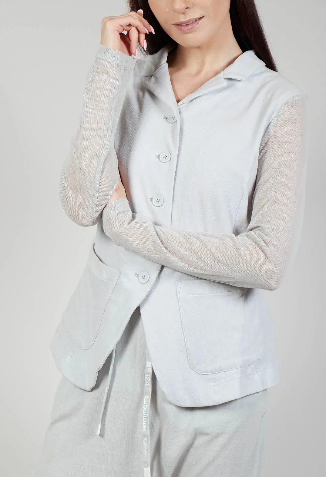 Sheer Sleeve Jacket in Grey