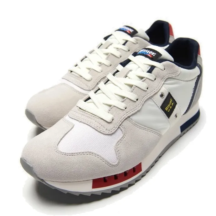 SNEAKERS BLAUER UOMO S3QUEENS01/MES-QUEENS01-WHITE/RED/NAVY