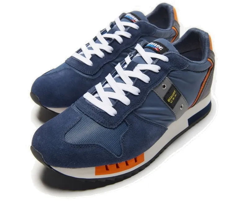 SNEAKERS BLAUER UOMO S3QUEENS01/STO-QUEENS01-NAVY/ORANGE