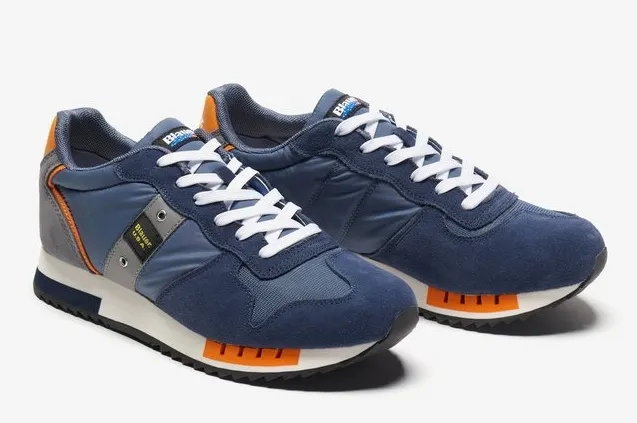 SNEAKERS BLAUER UOMO S3QUEENS01/STO-QUEENS01-NAVY/ORANGE