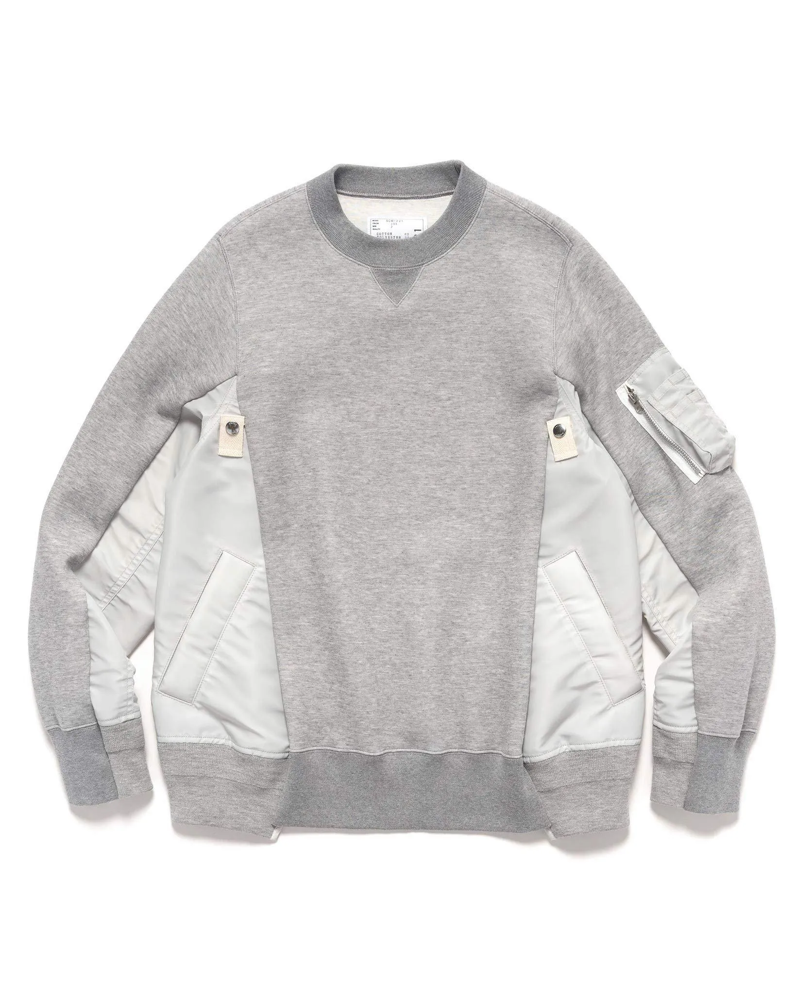 Sponge Sweat x Nylon Twill Pullover Light Grey x Light Grey