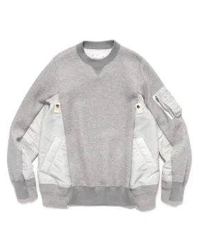 Sponge Sweat x Nylon Twill Pullover Light Grey x Light Grey