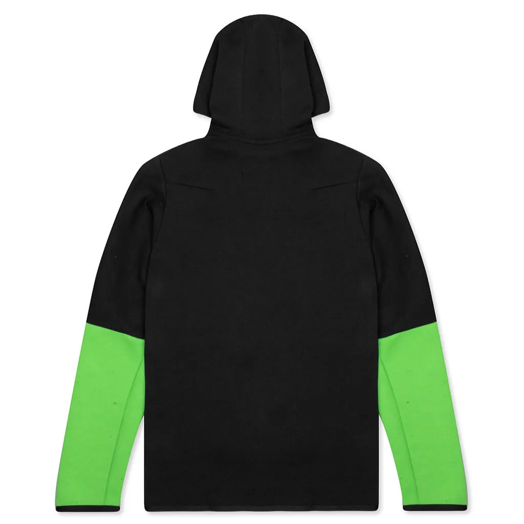 Sportswear Tech Fleece Full Zip Up Hoodie - Black/Mean Green