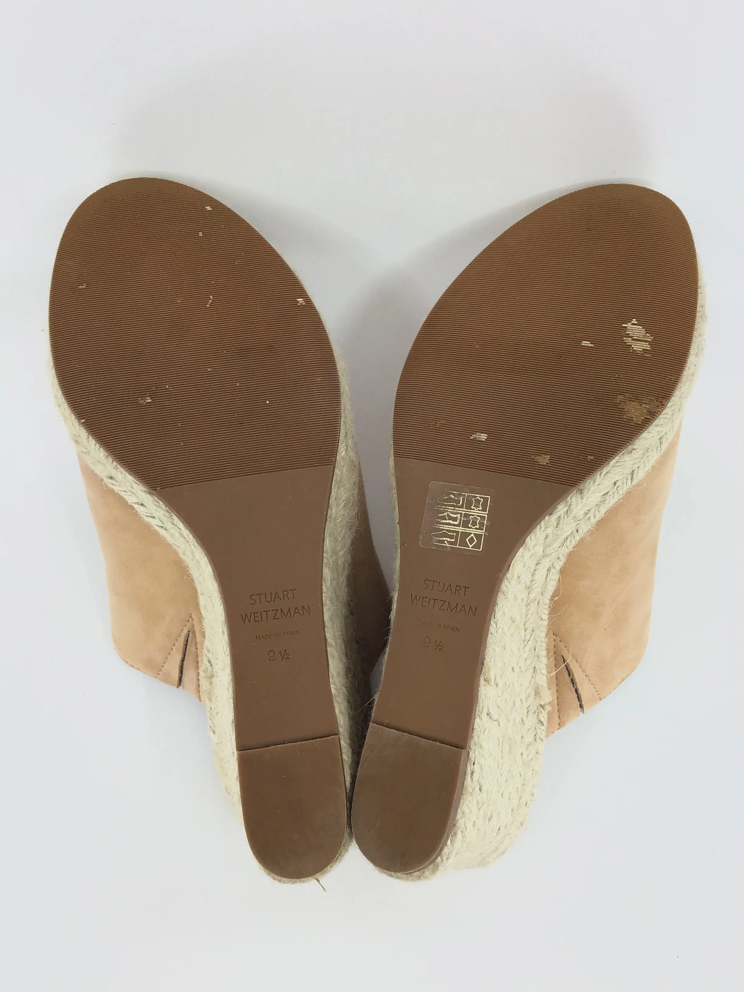 Stuart Weitzman Nude Espadrille Wedges Size 9.5