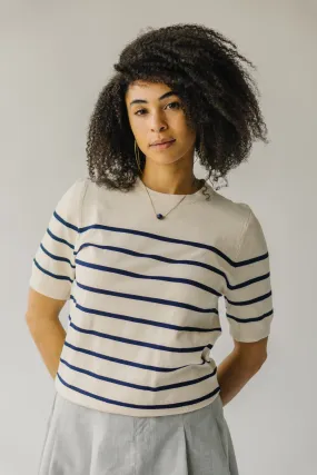 The Torin Striped Sweater in Ivory + Navy