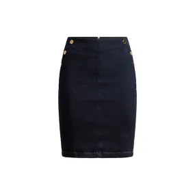 ULTRA MIDI SKIRT WITH TENCEL AND BUTTONS Woman Denim Scuro