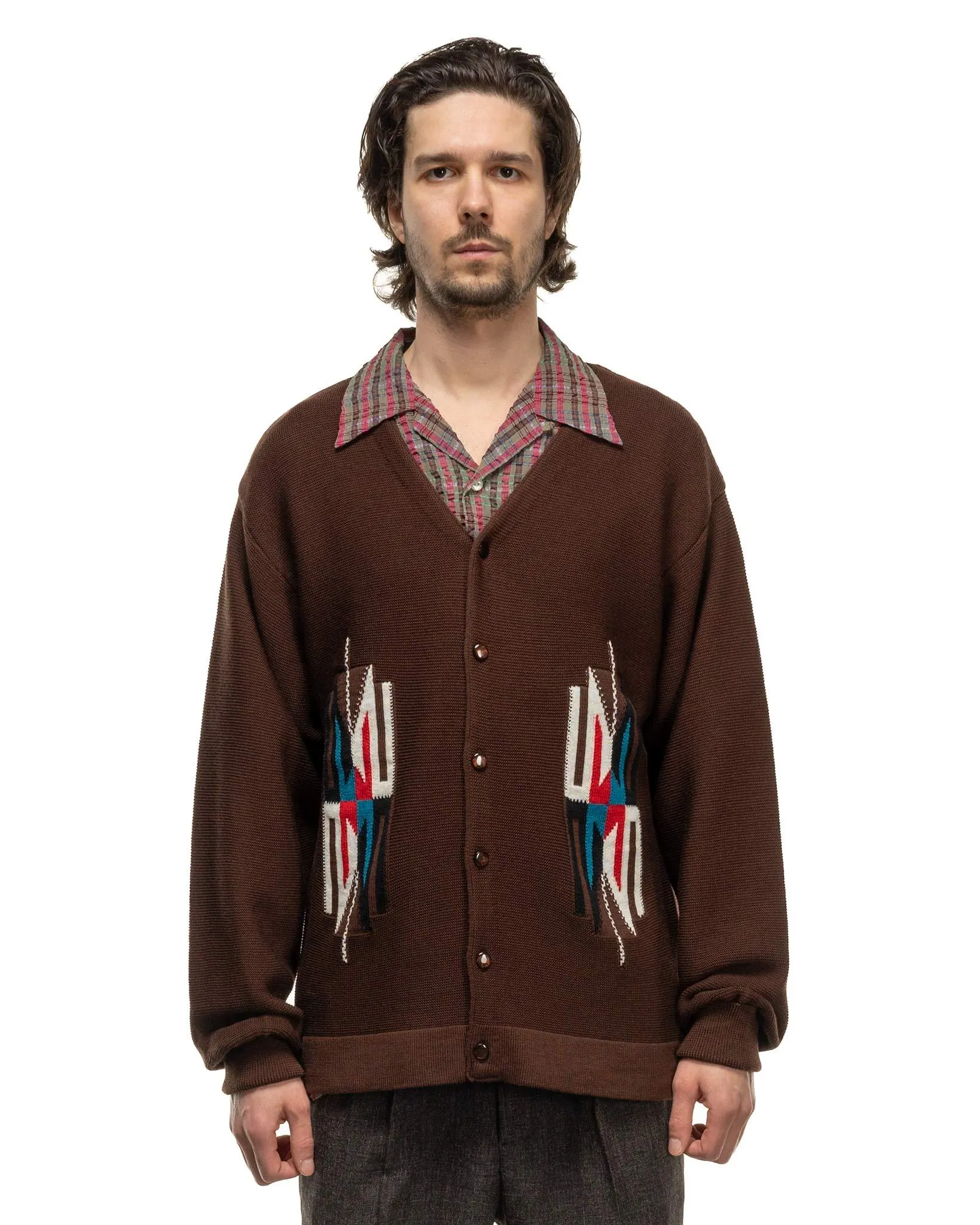 V Neck Cardigan - Chimayo Brown