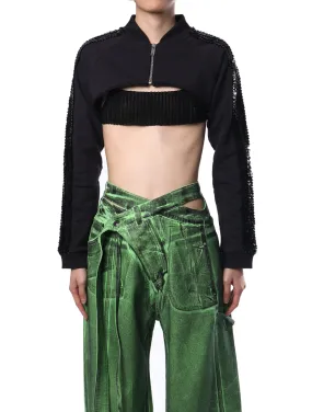 Vaquera Cropped Sequin Track Jacket