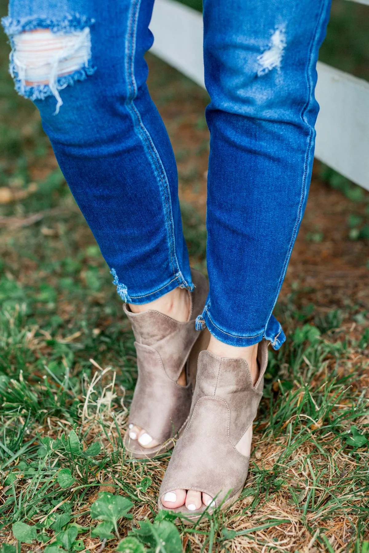 Very G Hollyridge Peep Toe Wedges- Taupe