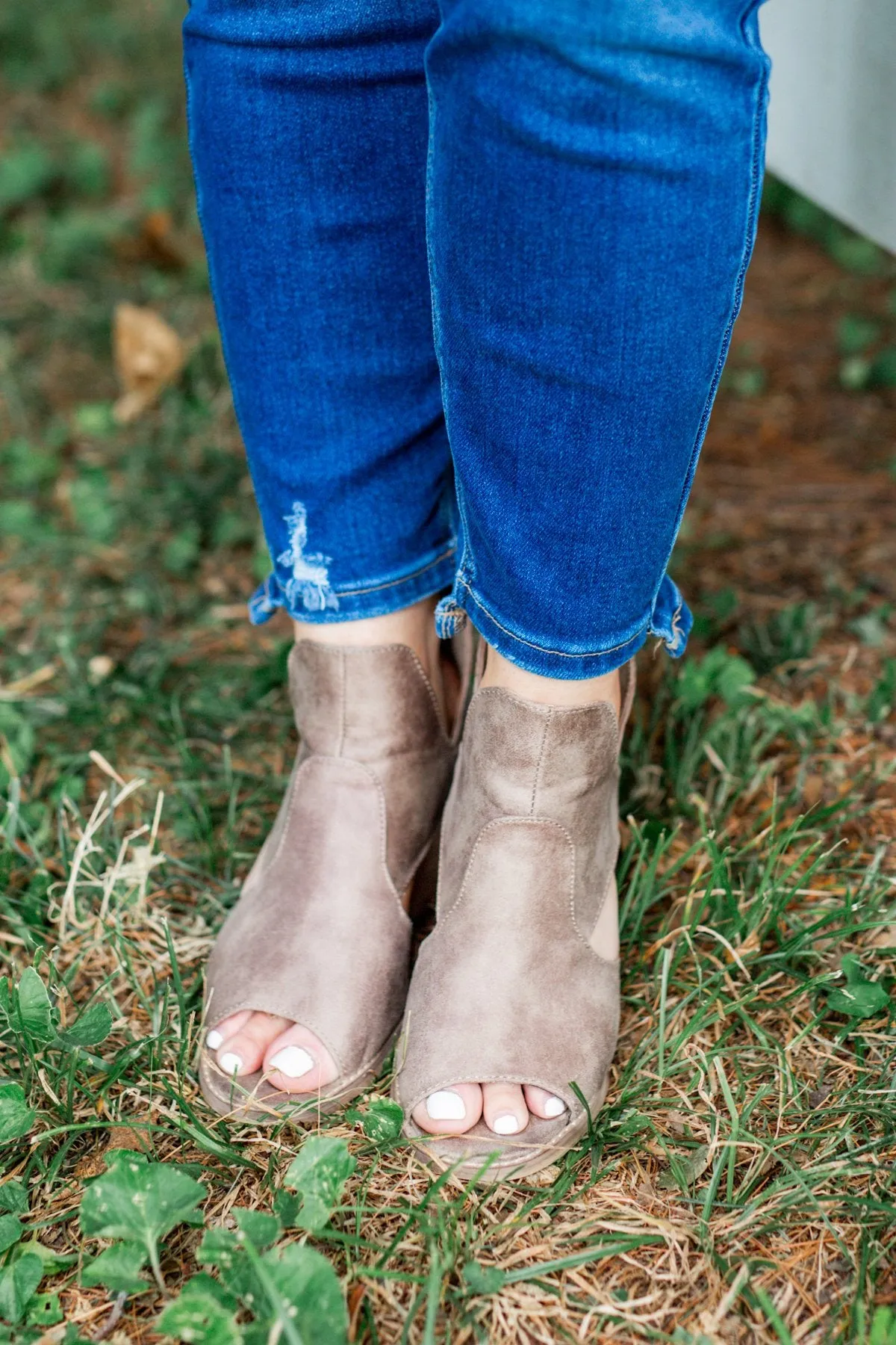 Very G Hollyridge Peep Toe Wedges- Taupe